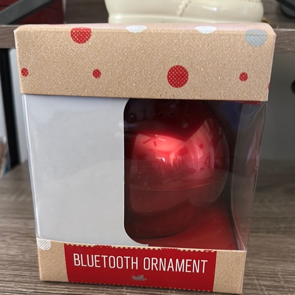 Red Spherical Decor Accent with Polka Dot Packaging - Picture 3 of 3